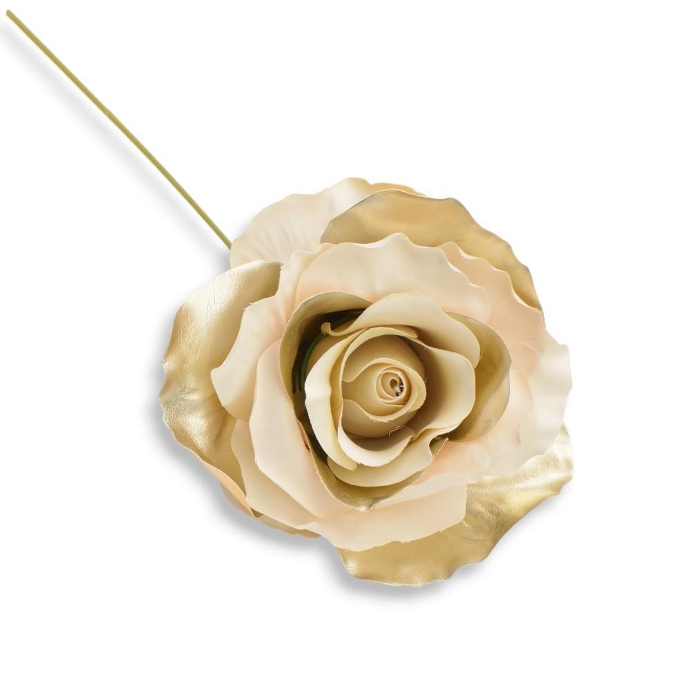 RAMETTO ROSA CM.24 12 PEZZI POLY CREMA